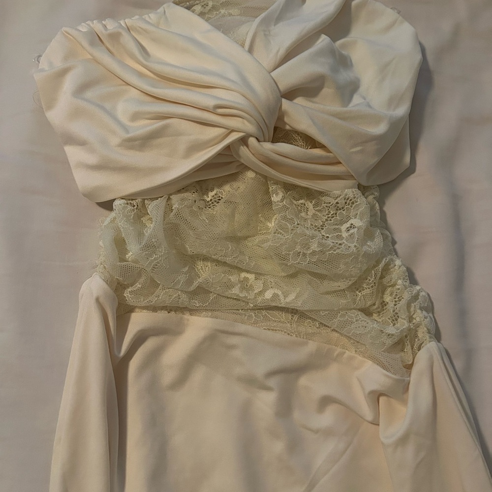 Peppermayo Yellow Lace Maxi Dress